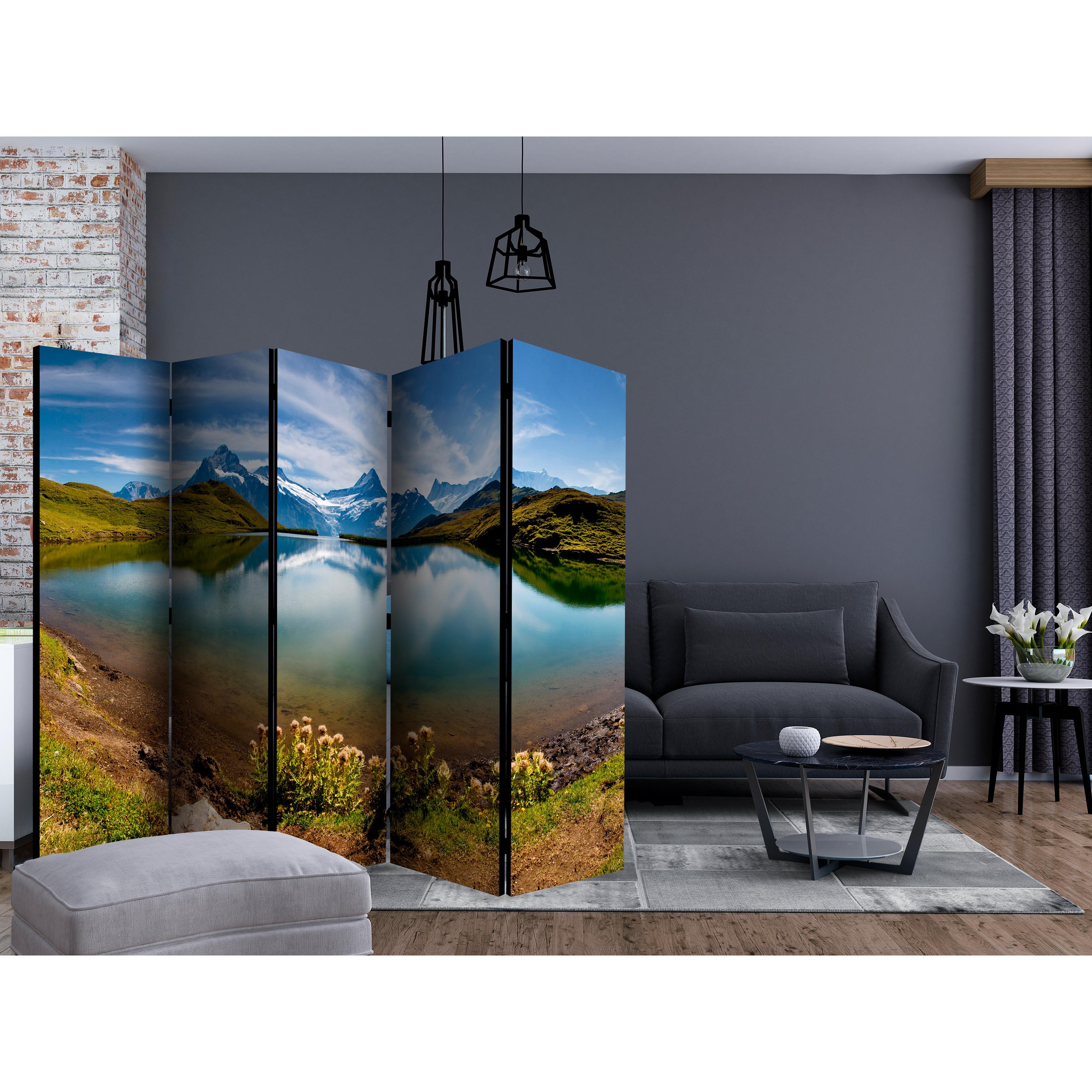 Rumsavdelare Arkiio Lake with Mountain Reflection Switzerland II 225x172 cm