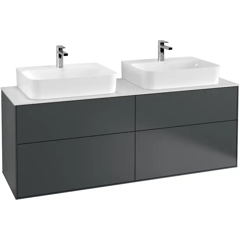 Tvättställsskåp Villeroy & Boch Finion med 4 Lådor och Bänkskiva för Två Tvättställ