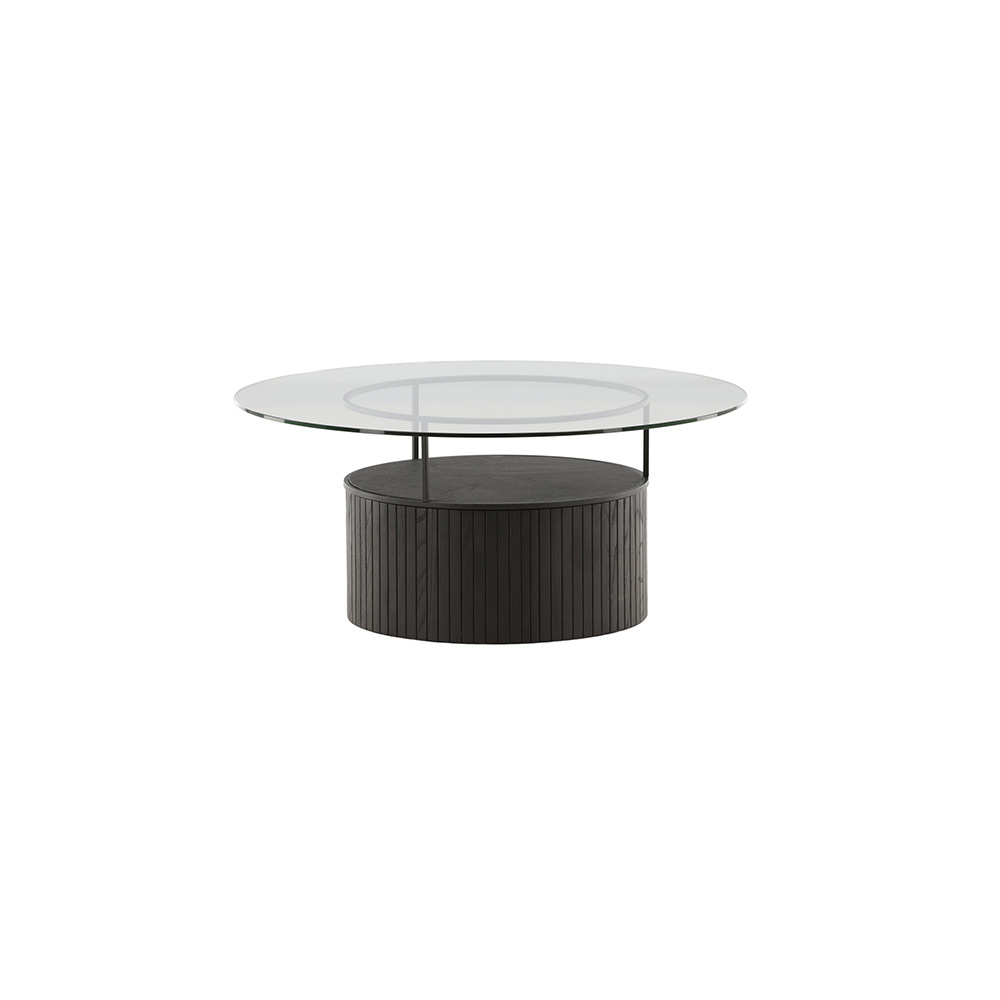 Soffbord Venture Home Bovall Runt Vardagsrumsbord i Svart Ask & Glas