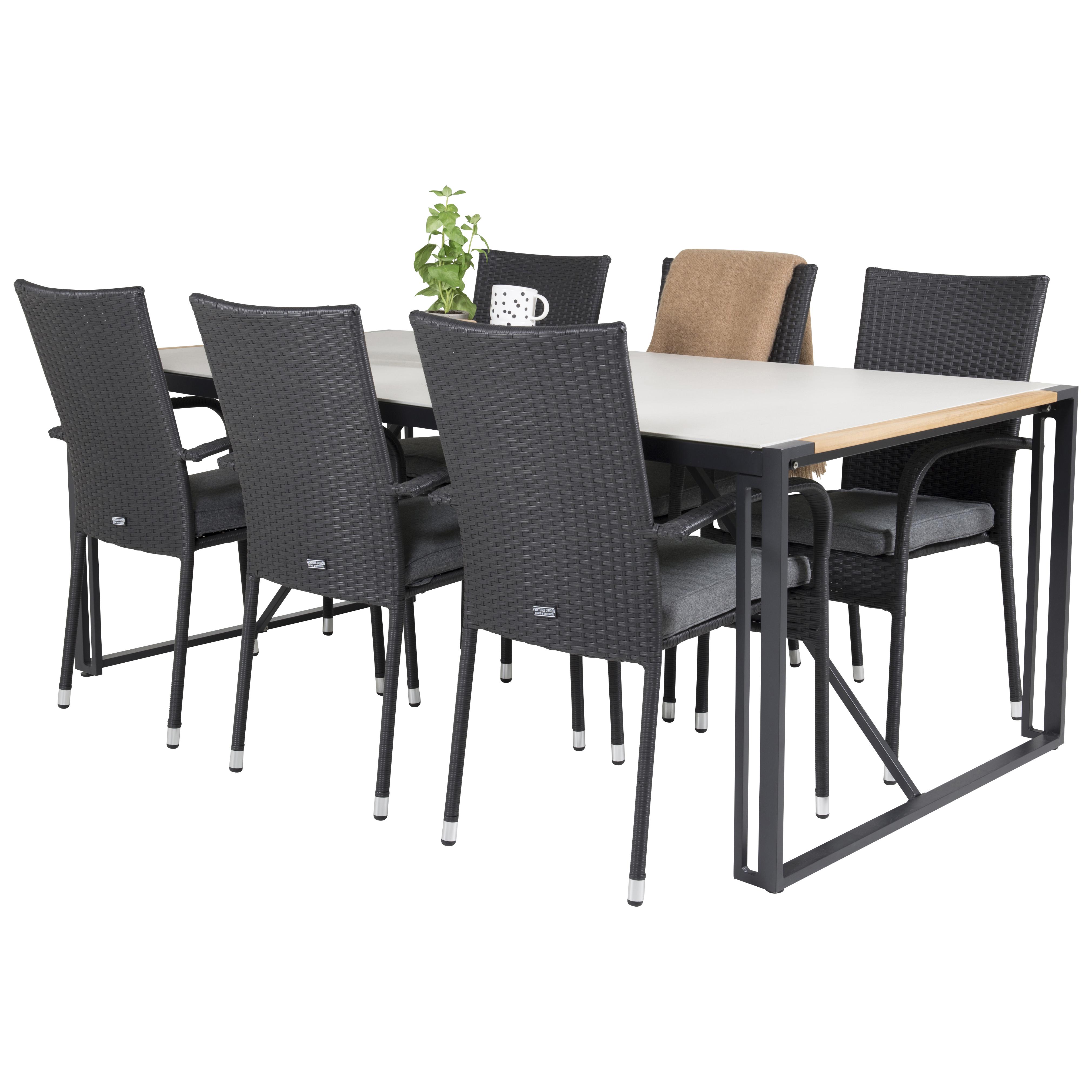 Matgrupp Venture Home Tilly 200 med 6 Asta Stolar