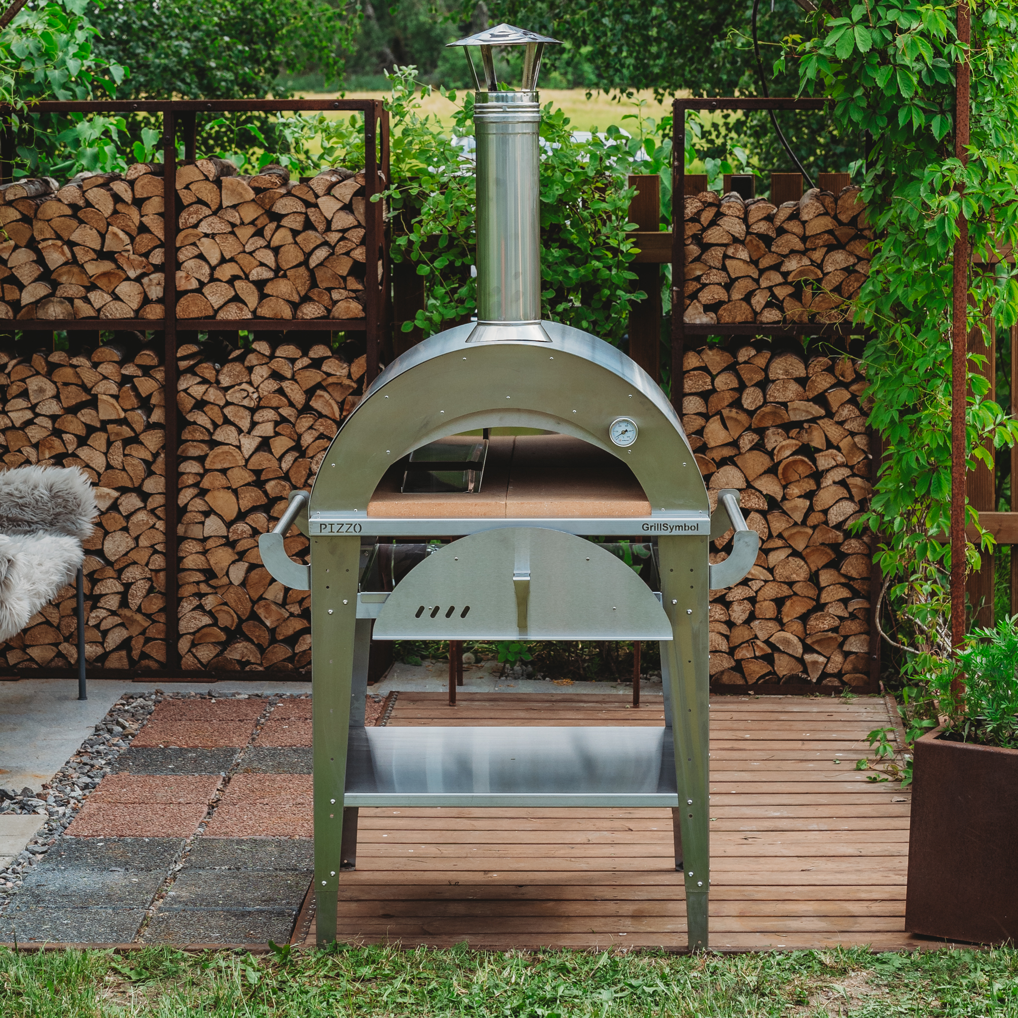 Pizzaugn GrillSymbol Pizzo med Pizzabord Inox