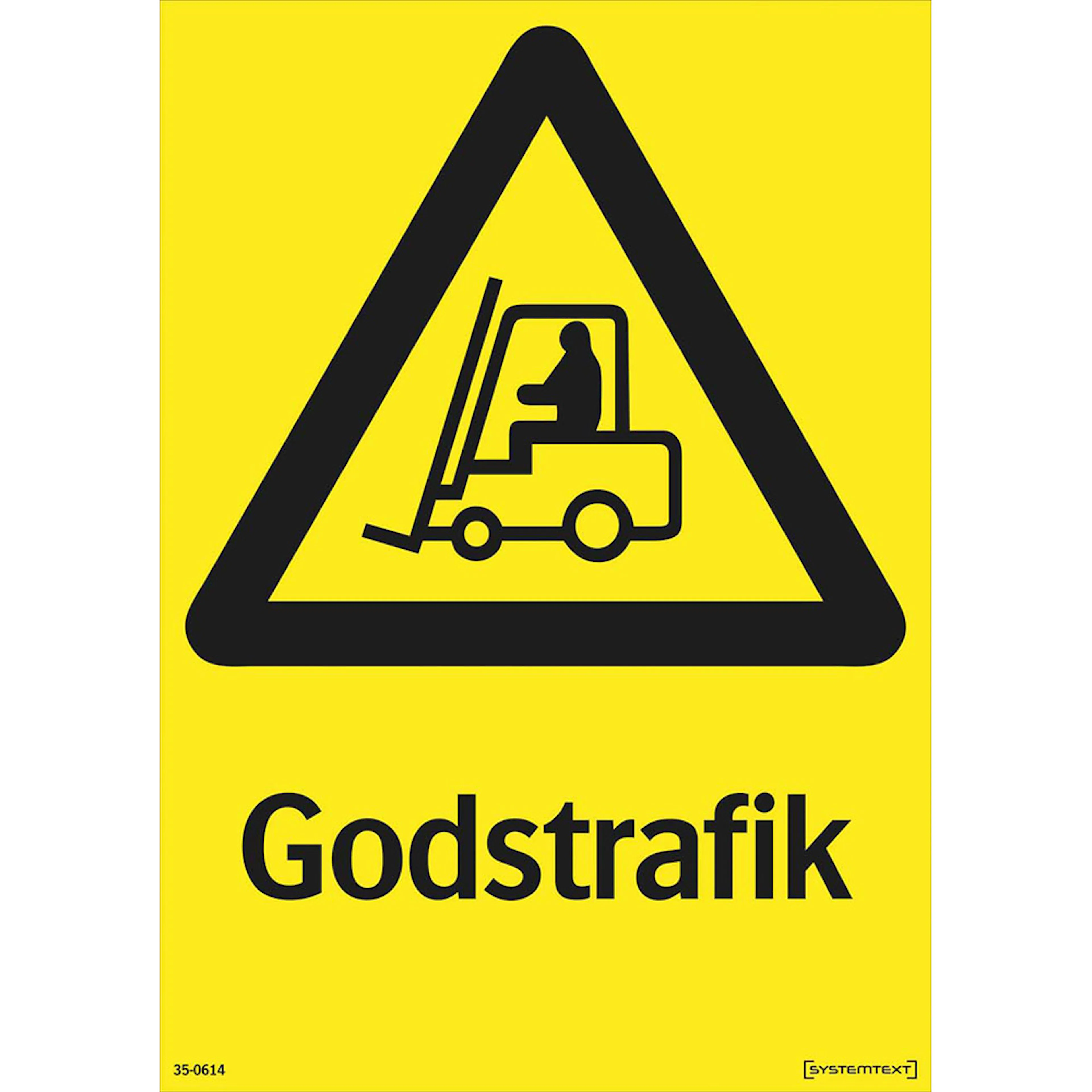 Skylt Systemtext Godstrafik 210x297 mm Plast