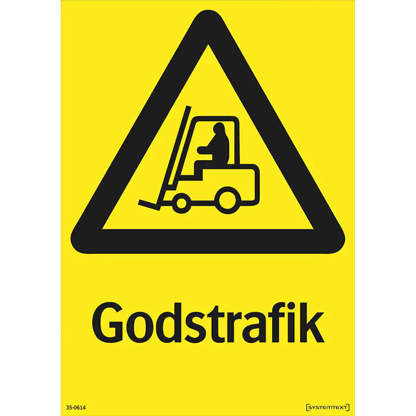 Skylt Systemtext Godstrafik 210x297 mm Plast