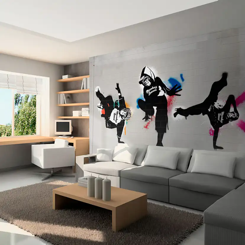 Fototapet Arkiio Monkey Dance Street Art