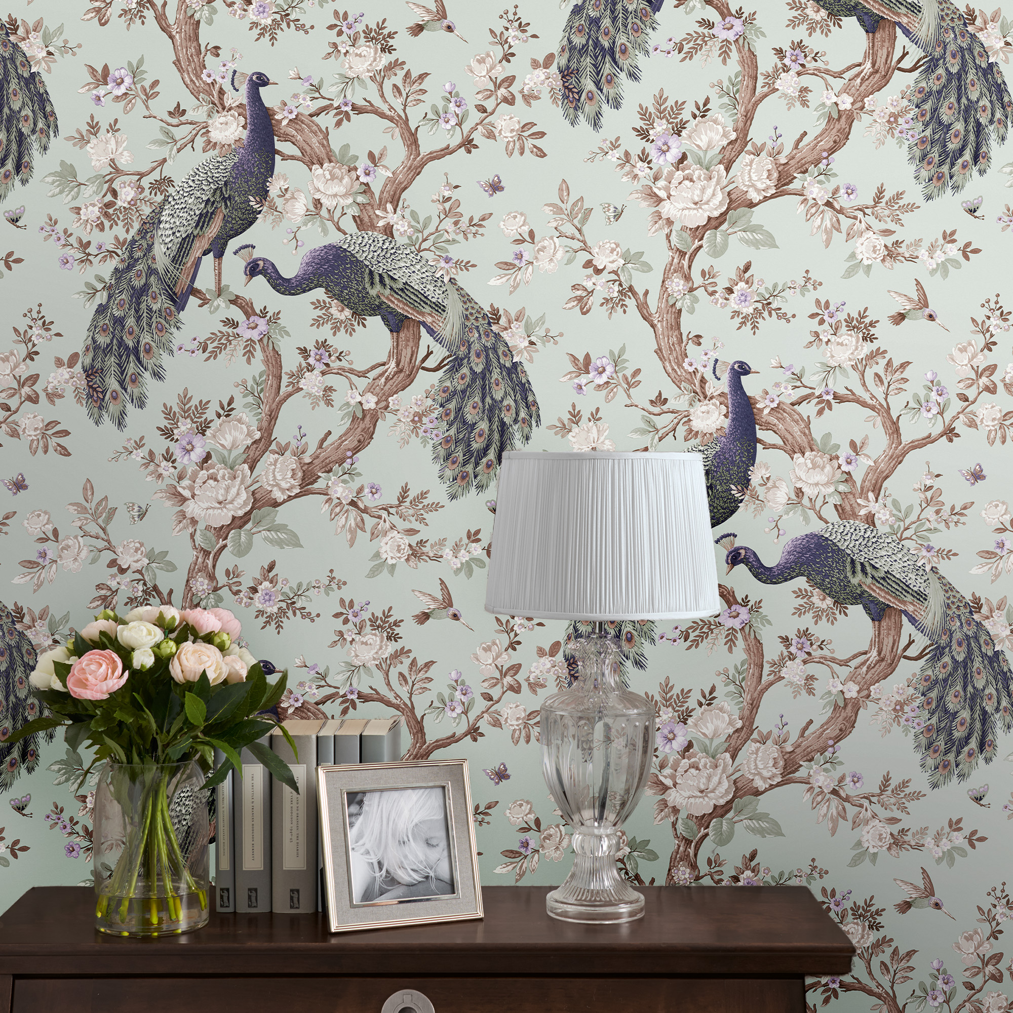 Tapet Laura Ashley Belvedere Enteneier Blå
