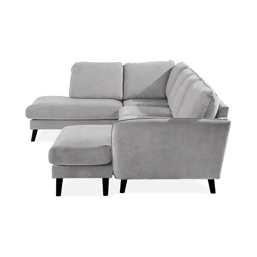 Trend Lyx U-soffa med Divan Höger Ljusgrå