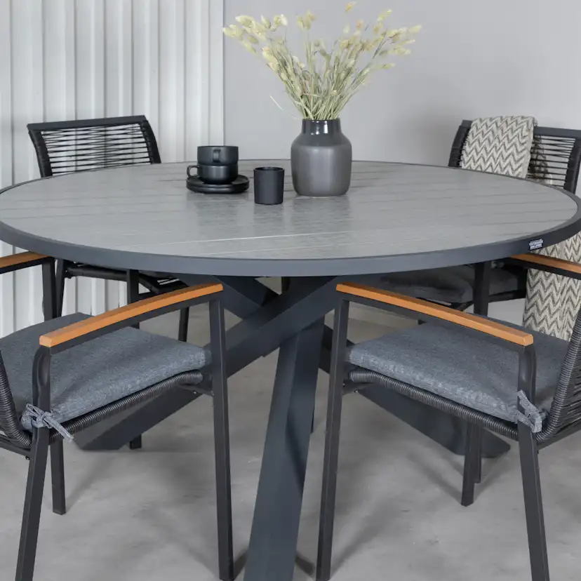 Matgrupp Utomhus Venture Home Pincy med 4 Douglas Trädgårdsstolar