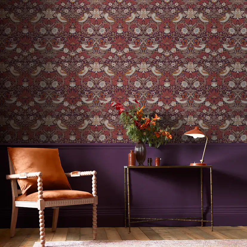 Tapet William Morris At Home Strawberry Thief 124229