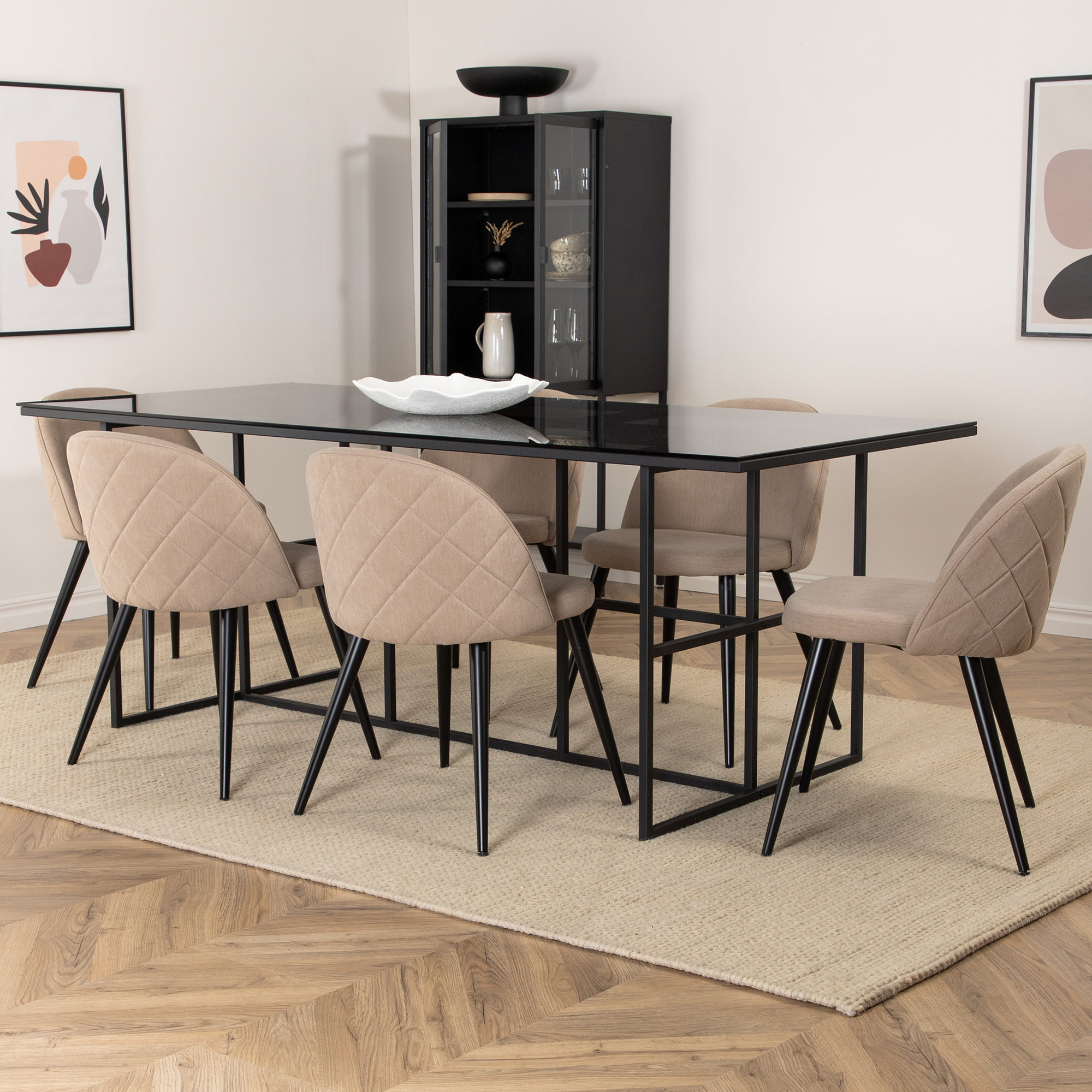 Matgrupp Venture Home Lund med 6 Valentina Stitcthes Stolar Polyester