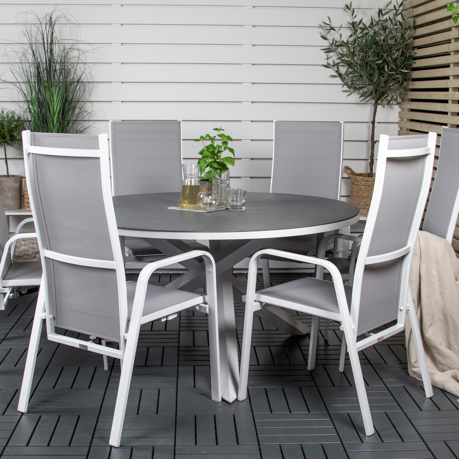 Matgrupp Utomhus Venture Home Copacabana med 6 Copacabana Recliner Trädgårdsstolar