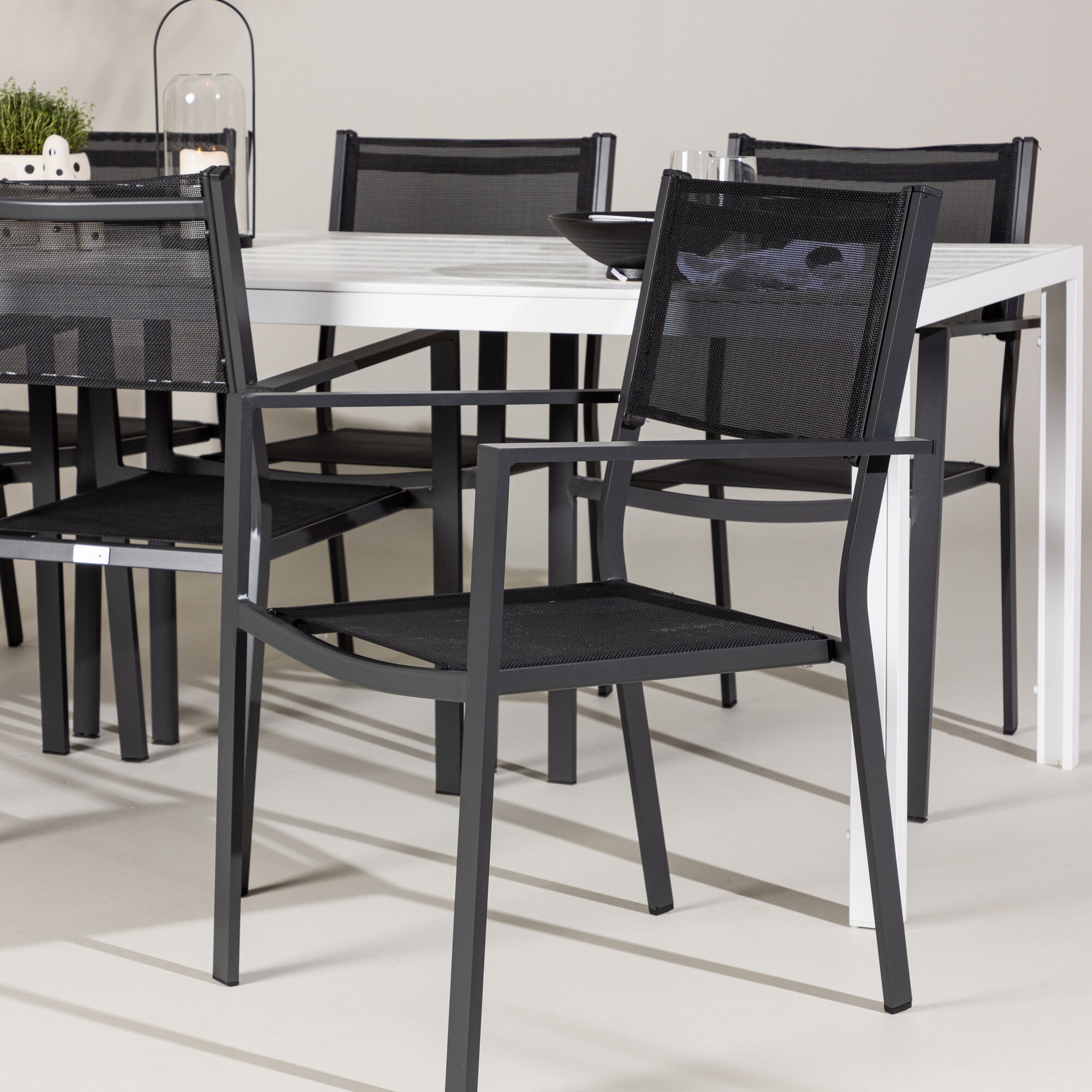 Break Dining Table  - White / White Aintwood +Copacabana Sta Trädgårdsgrupp Venture Home Break med 6 Copacabana Stolar