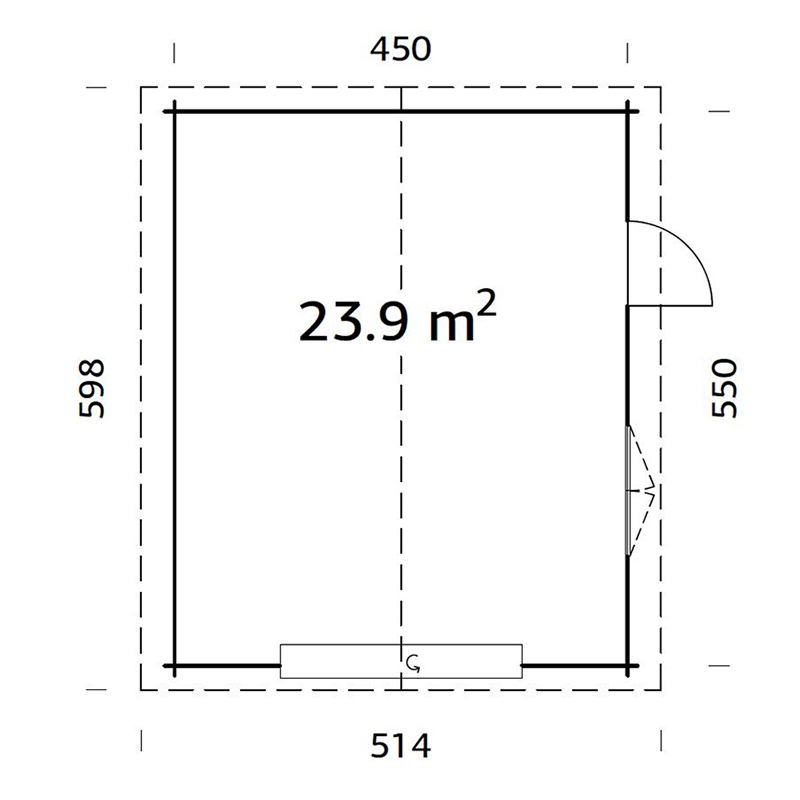 Garage Palmako Roger 23,9 m2 med Takskjutport