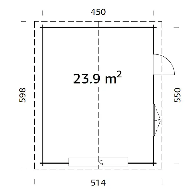 Garage Palmako Roger 23,9 m2 med Takskjutport