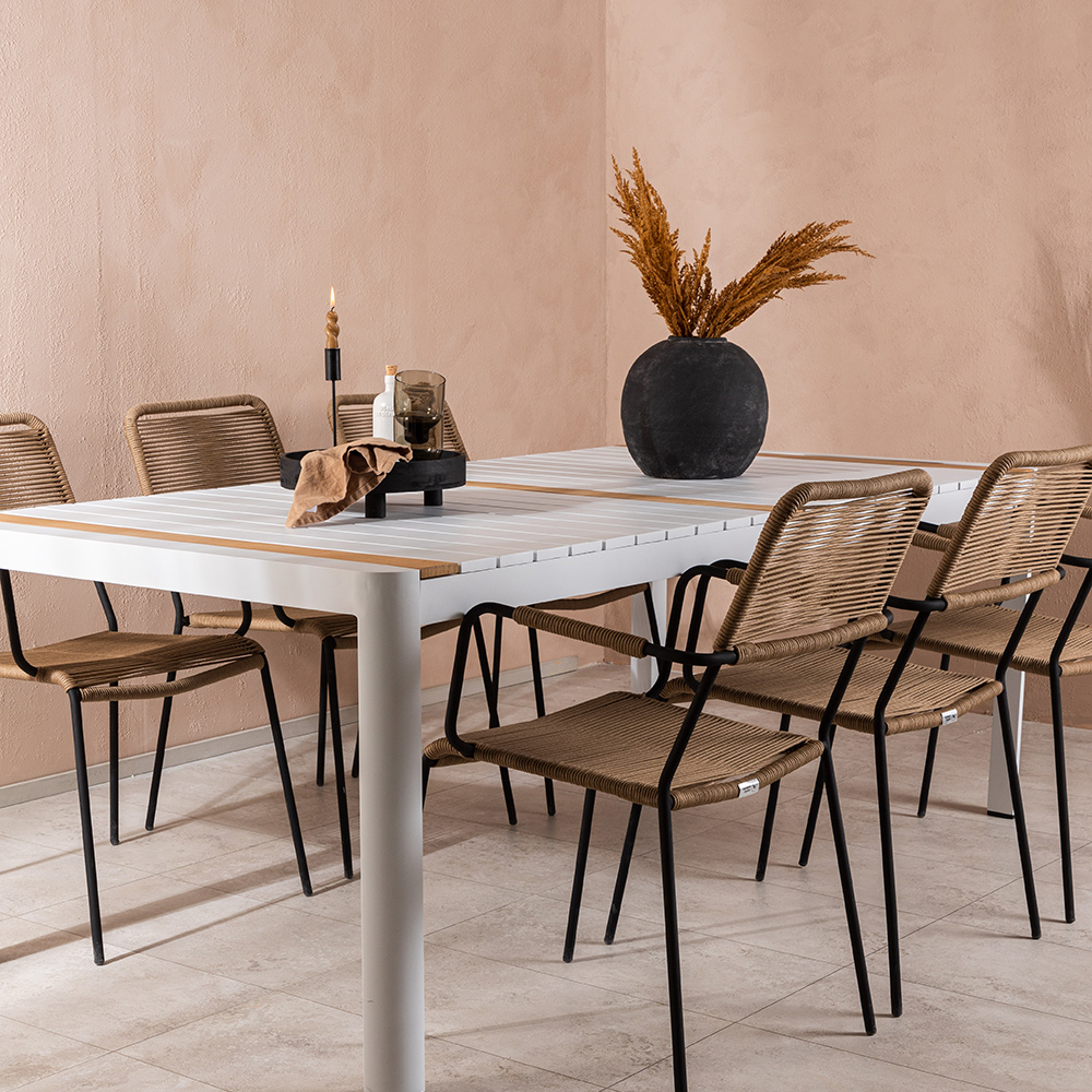 Matgrupp Utomhus Venture Home Togo med 6 Lindos Trädgårdsstolar