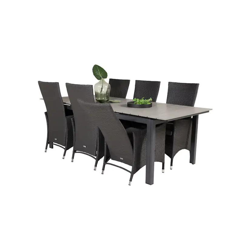 Levels Dining Table 224/324*100 - Svart Aintwood +Padova Arm Svart