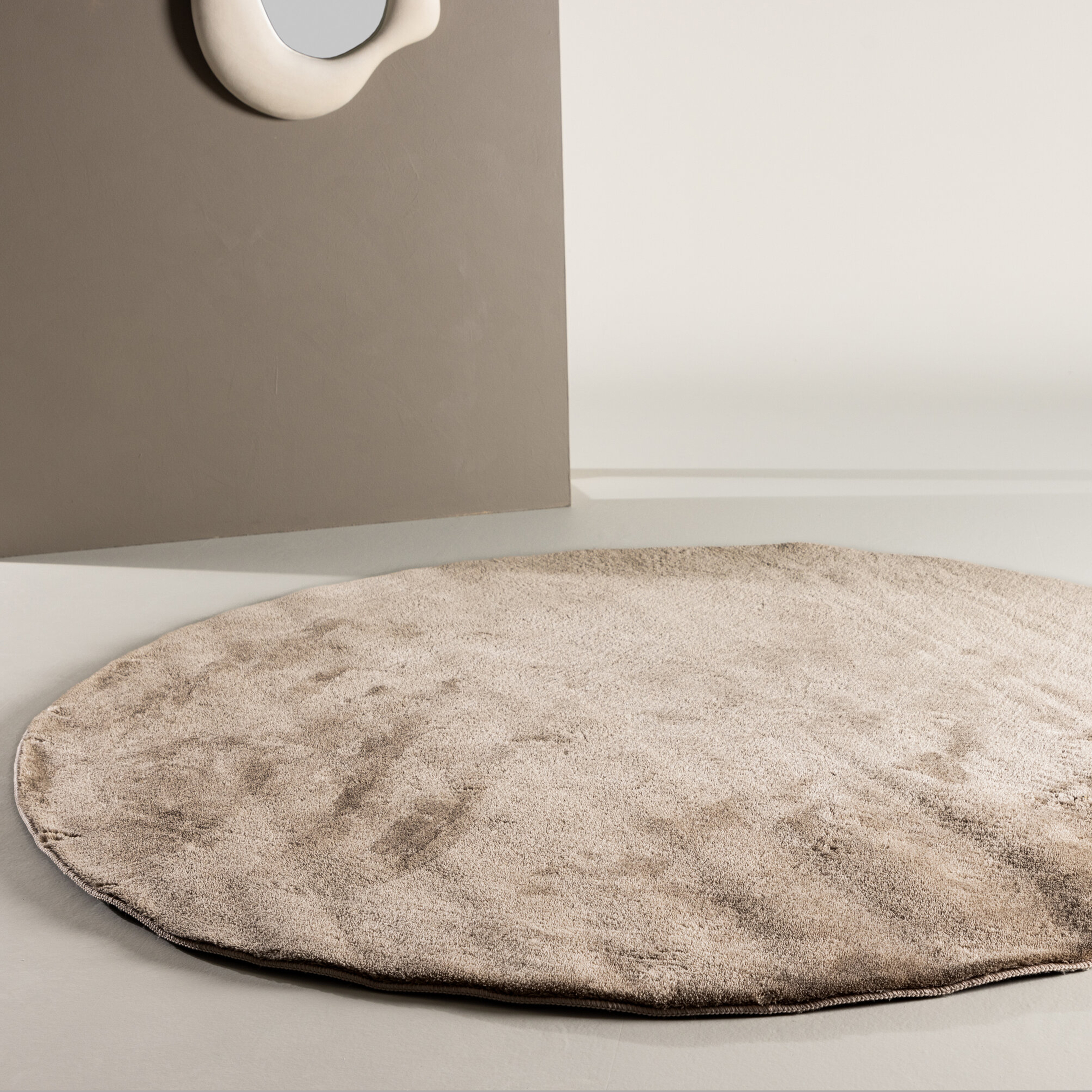 Blanca Polyester - 200*200-  -Round-Beige Beige