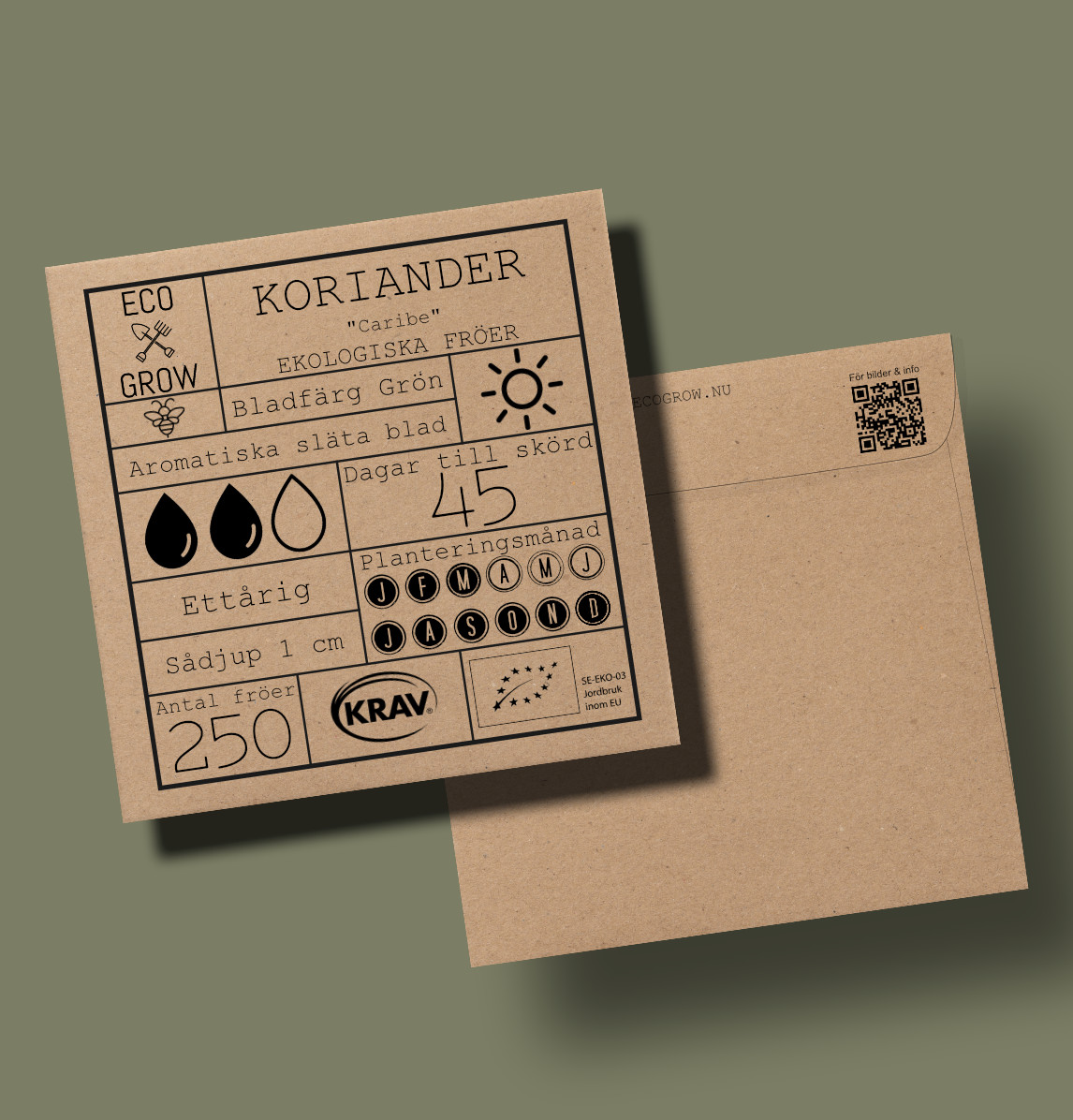 Fröpåse Eco Grow Koriander Coriandrum Sativum