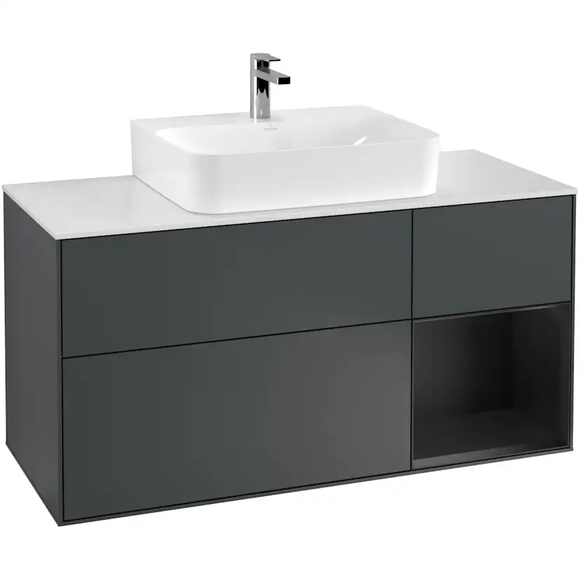 Tvättställsskåp Villeroy & Boch Finion med 3 Lådor Hylla och Bänkskiva för Centrerat Tvättställ