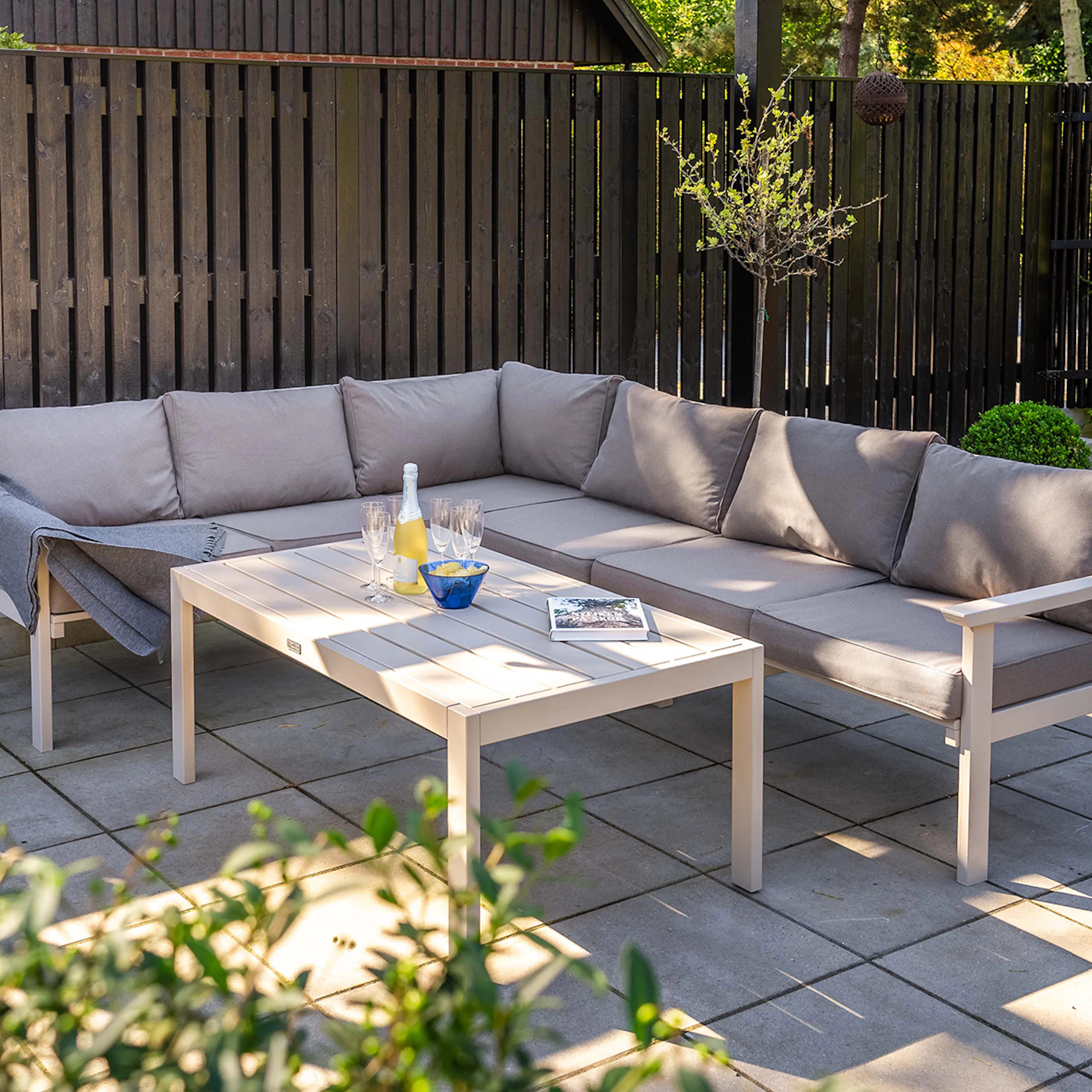 Loungebord Utomhus Eden Wood Ransvik Greige 77x138x55 cm Svensk Norrlandsfuru FSC