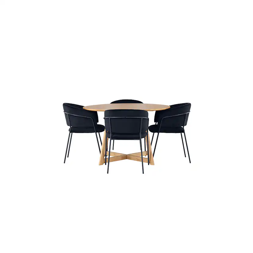 Matgrupp Venture Home Yakidon Ø120 cm med 4 st Selma stolar