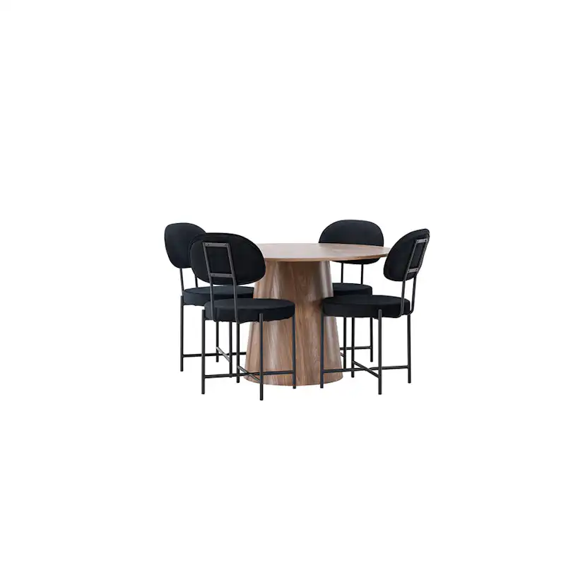 Matgrupp Venture Home Lanzo Runt Matbord Ø120 cm & 6 Stella Stolar
