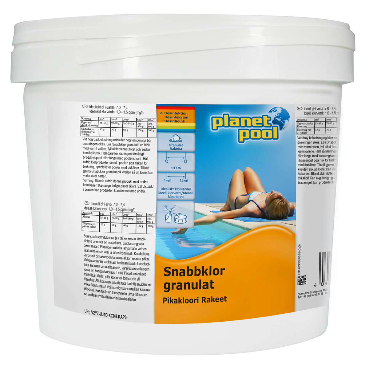 Snabbklor Planet Pool Snabbklor Granulat 3 kg