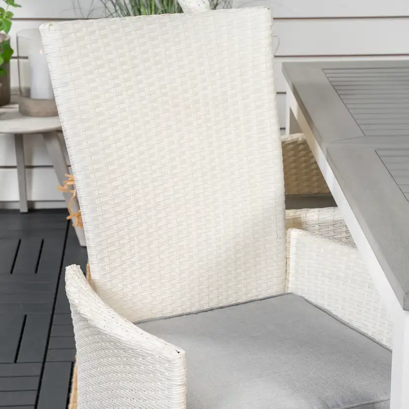 Albany Dining Table 152/210*90 - White Alu / Grey Aintwood+P Vit/Grå