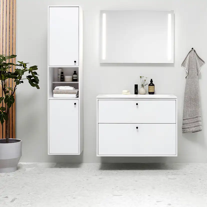 Tvättställsskåp Ifö Sense Art Smal Design 90 med 2 Lådor