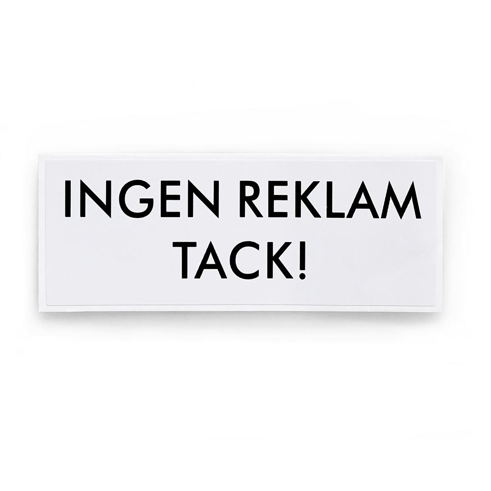 Självhäftande Dekal Habo Ingen Reklam Tack