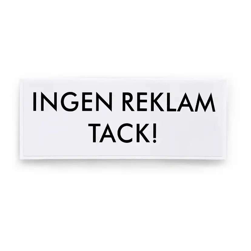 Självhäftande Dekal Habo Ingen Reklam Tack