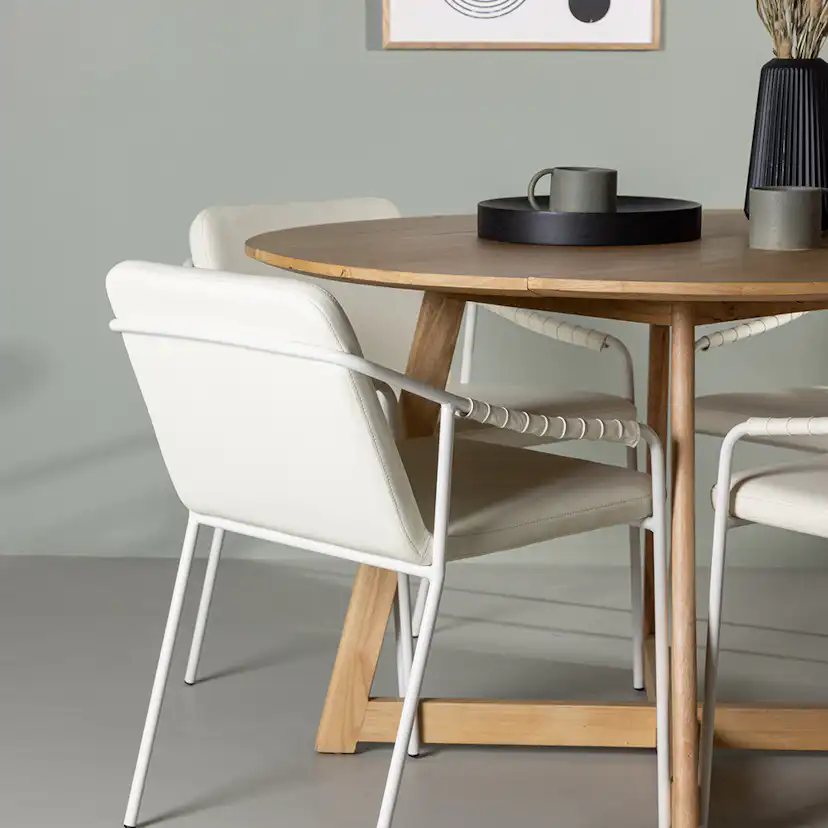 Matgrupp Venture Home Yakidon Ø120 cm med 4 st Tvist stolar