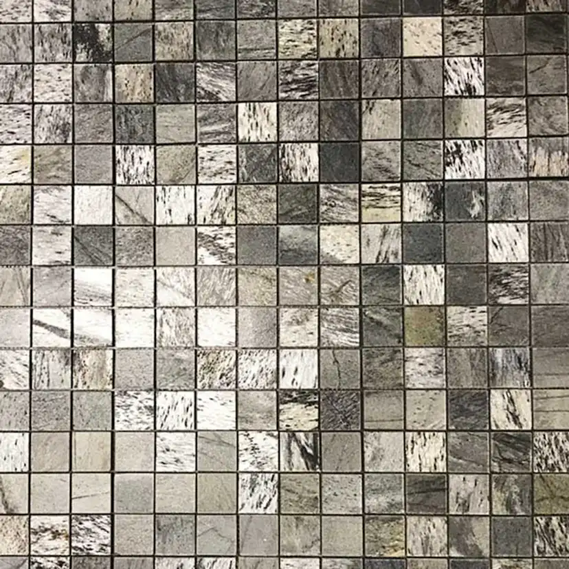 Mosaik Stencentralen Skiffer Argento Silver Shine 5x5 cm