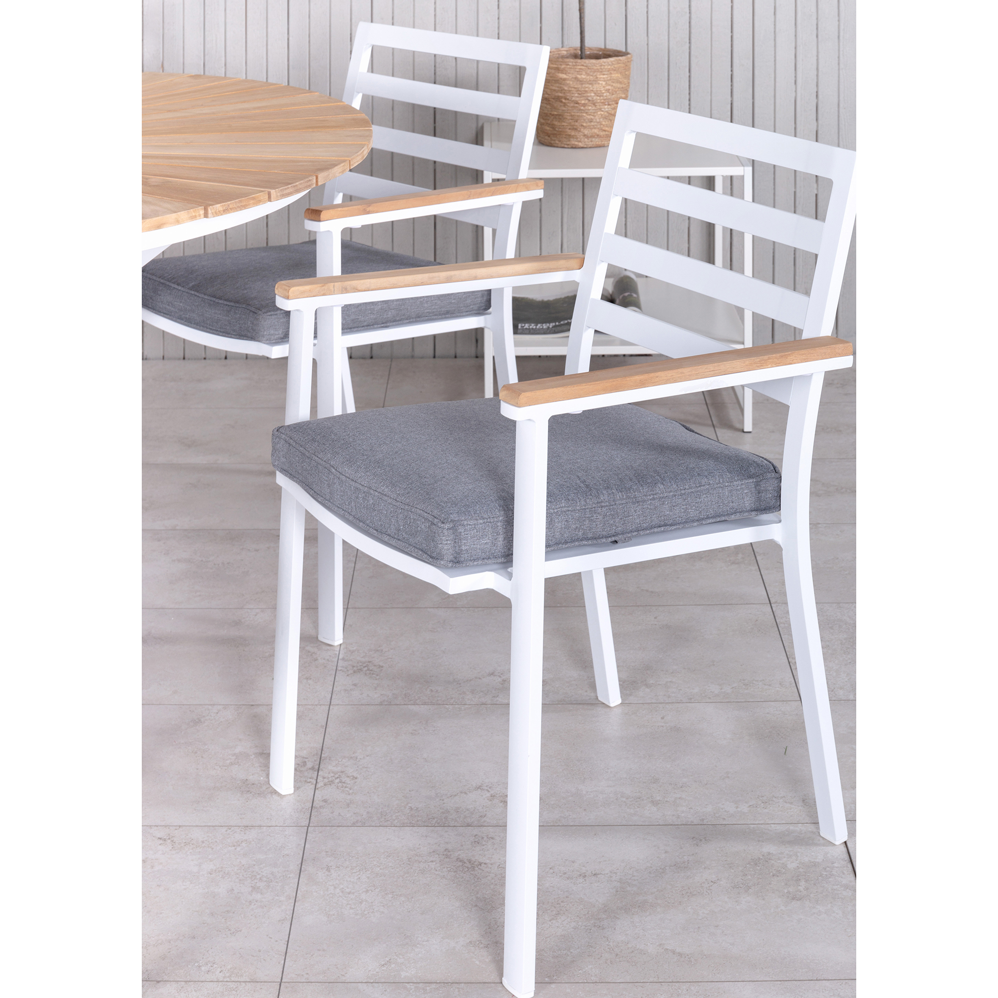 Matgrupp Venture Home Mendi Rund med 6 Bury Stolar