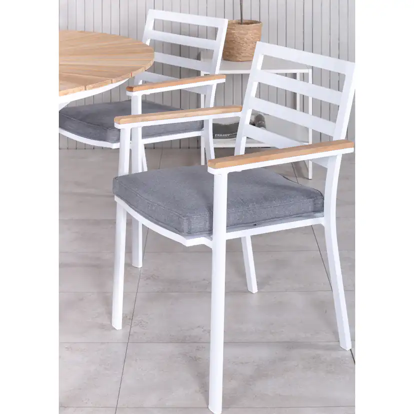Matgrupp Venture Home Mendi Rund med 6 Bury Stolar