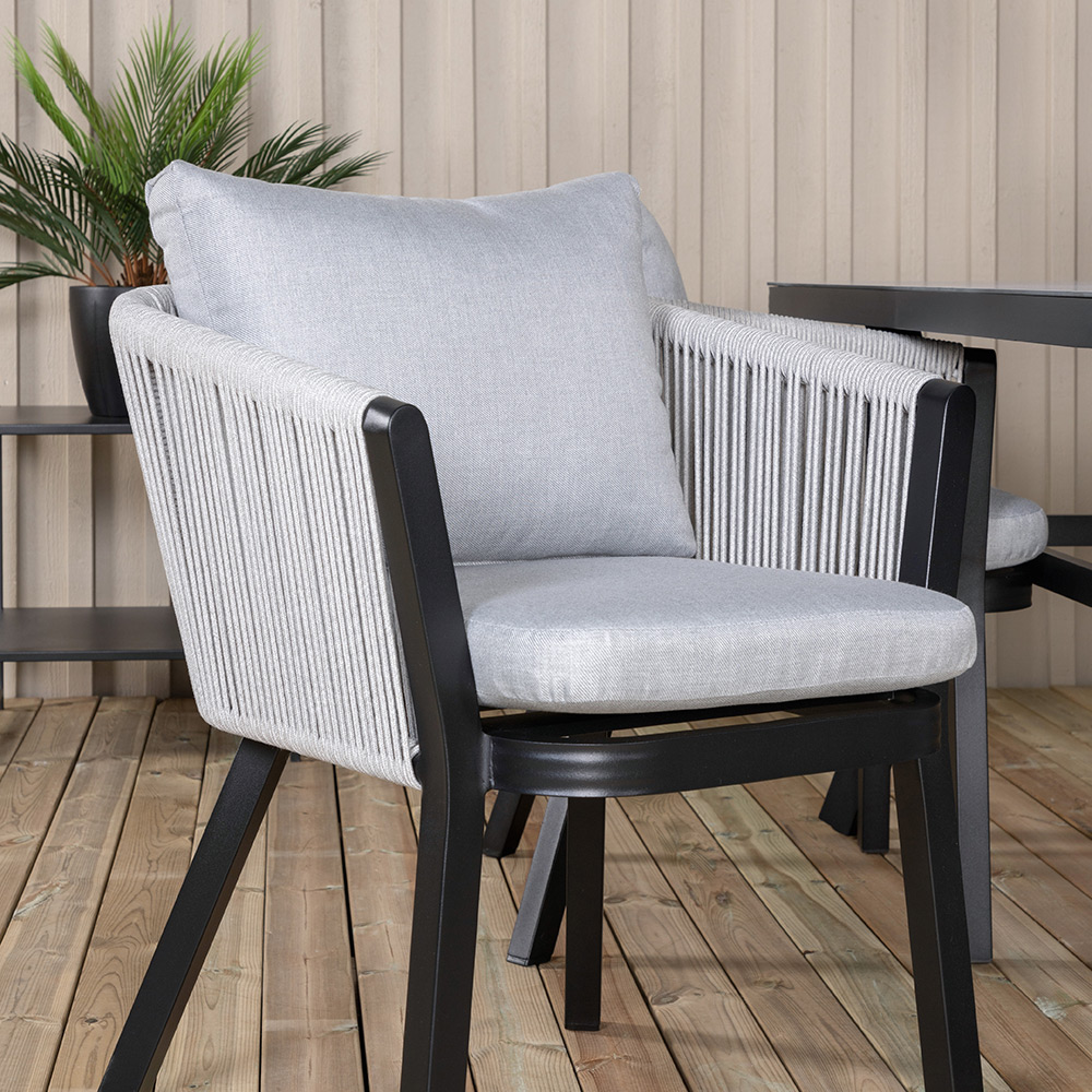 Matgrupp Venture Home Vyn Svart med 4 Vyn Matstolar