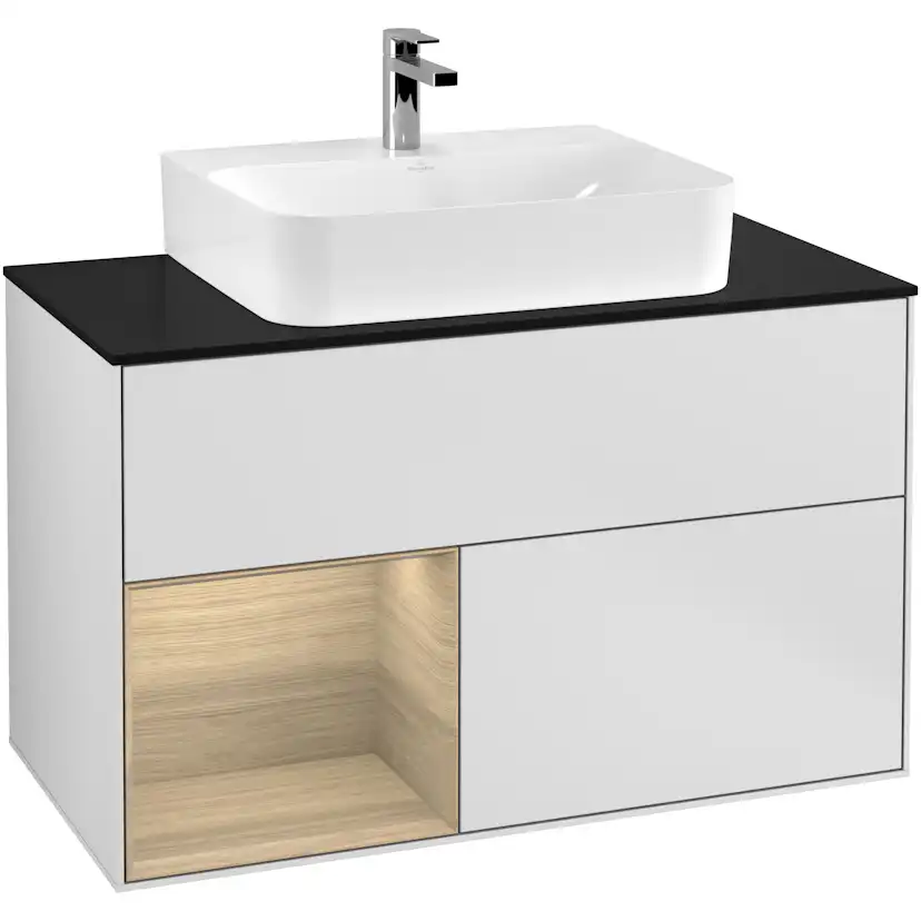 Tvättställsskåp Villeroy & Boch Finion med 2 Lådor Hylla och Bänkskiva för Centrerat Tvättställ