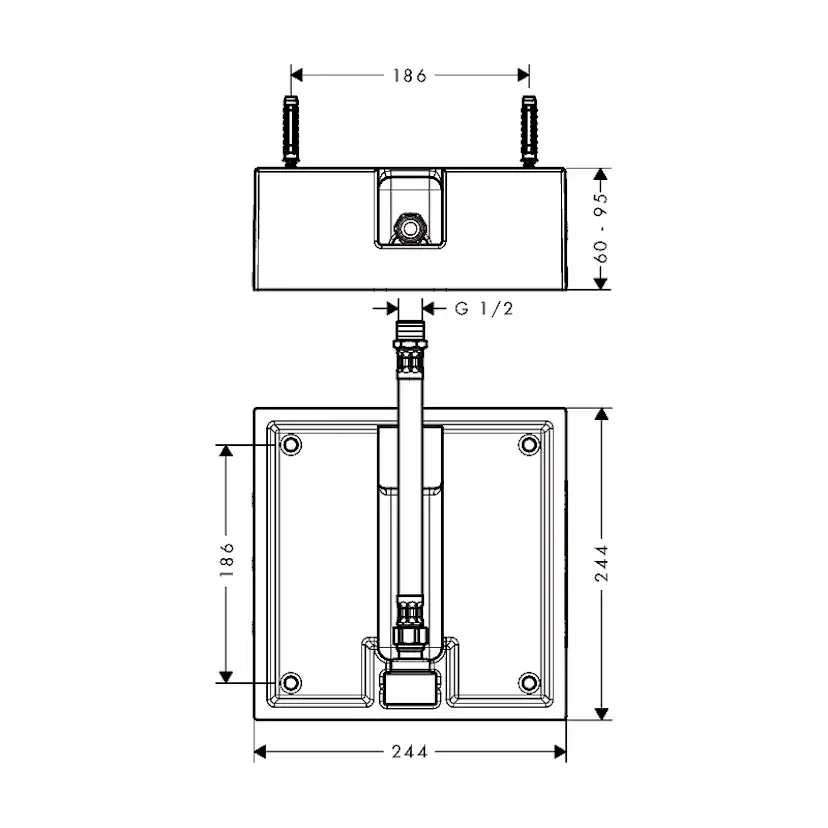 Grundset Hansgrohe Raindance Air 240 1jet