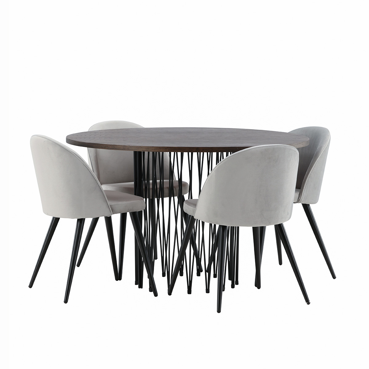Matgrupp furniture/fashion Stone med 4 Velvet Stolar