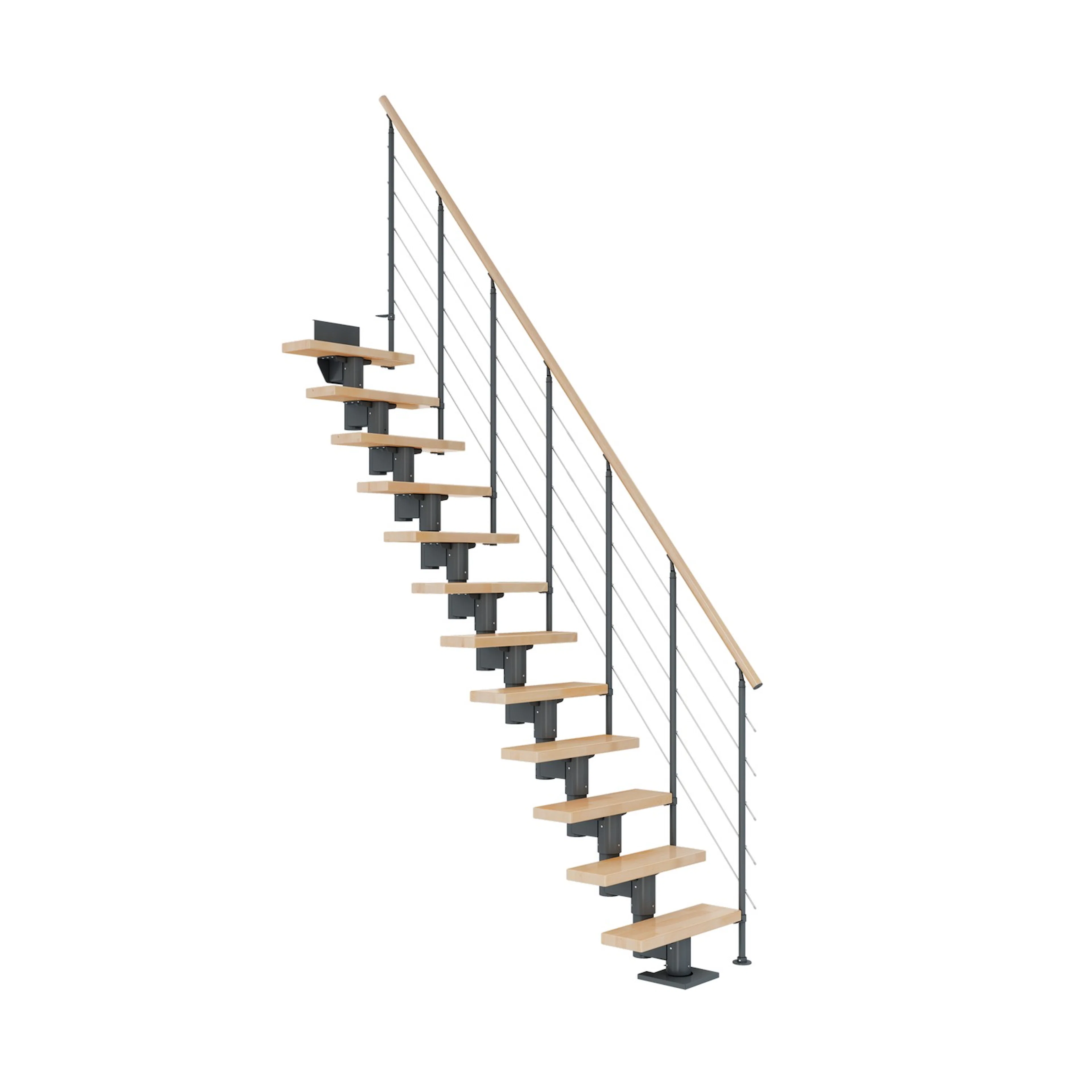 DUBLIN bok rak antracit STYLE6 räcke 12T 61cm Antracit, LxB: 1910x610 mm