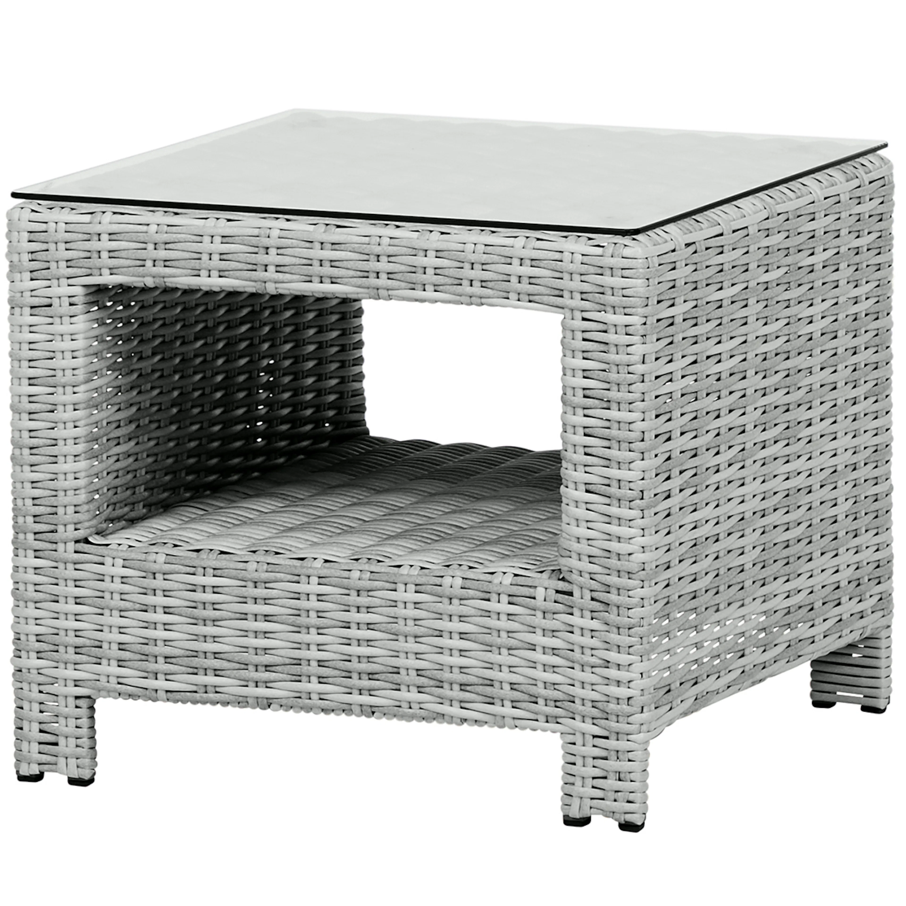 Sidobord VILA Vinga Utomhusbord i Rotting med Glasbordsskiva