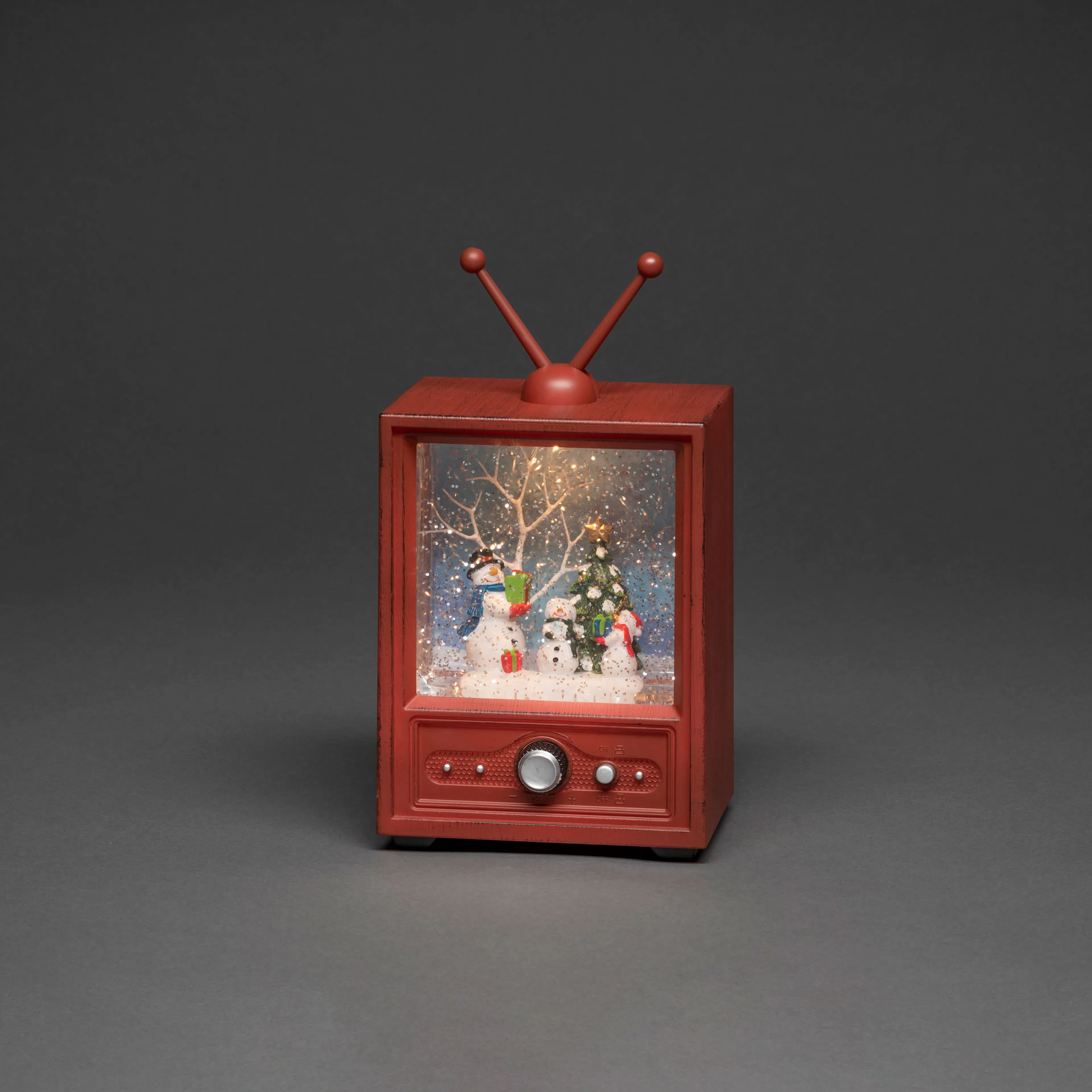 Lykta Gnosjö Konstsmide Vattenfylld TV med Snögubbar