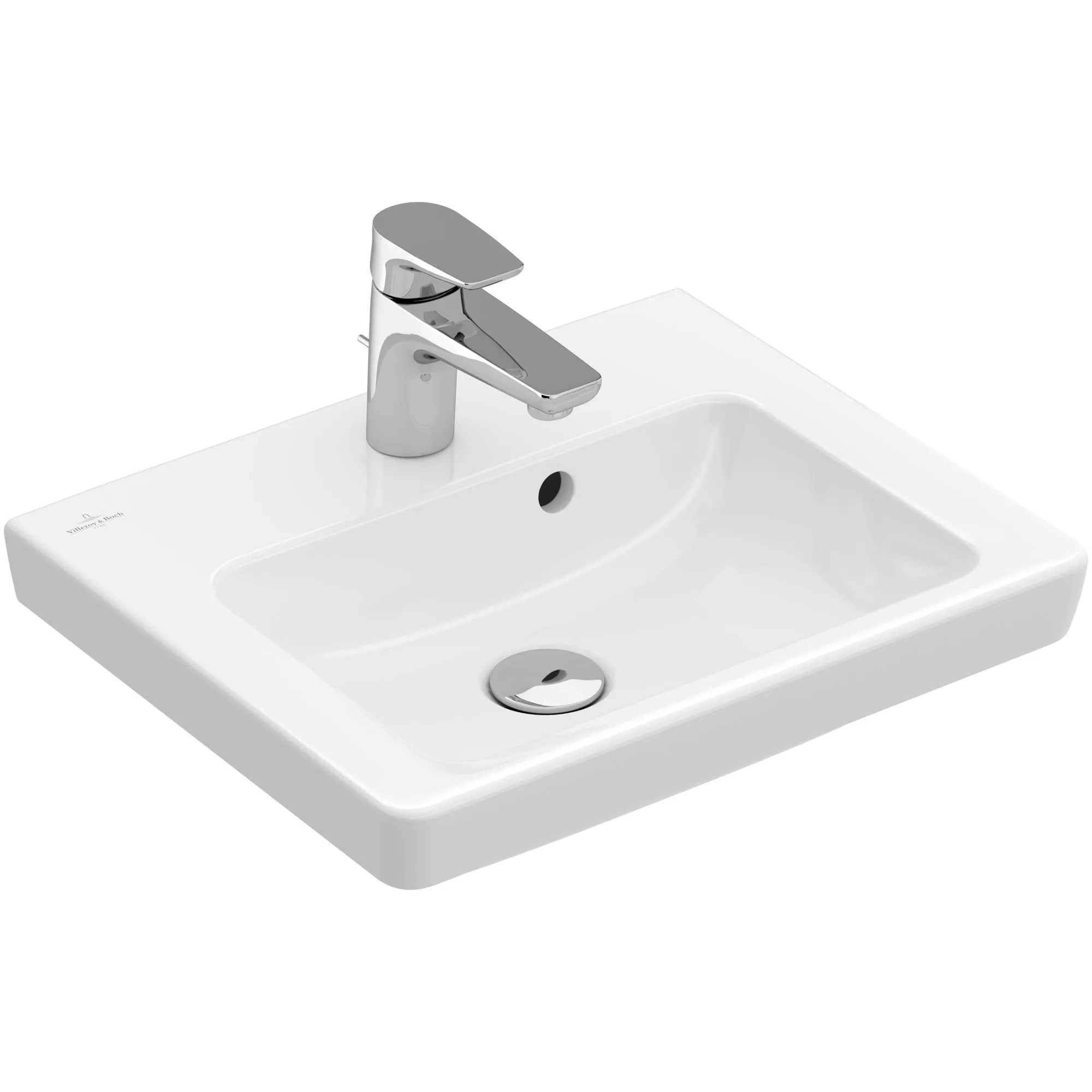Tvättställ villeroy & Boch Subway 2.0 73155G01 Vit Alpin, 500 mm, för Enhålsblandare, Undersida: Polerad