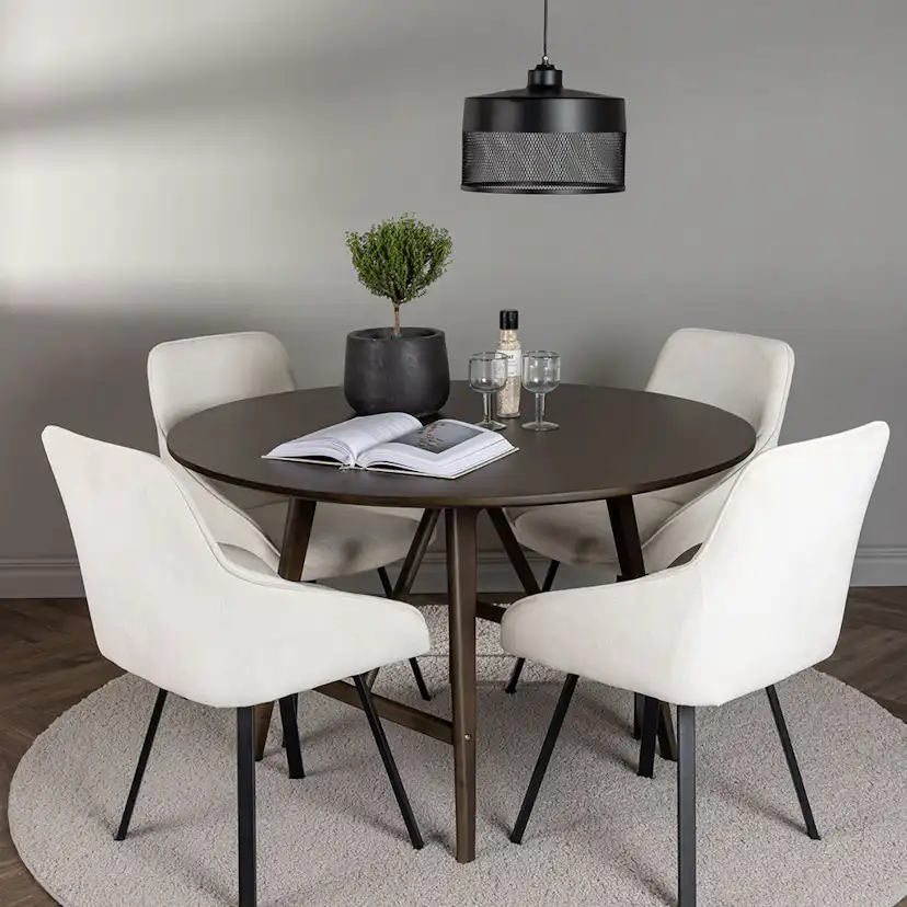 Matgrupp Venture Home Kaseidon Ø100 cm med 4 st Rosie stolar