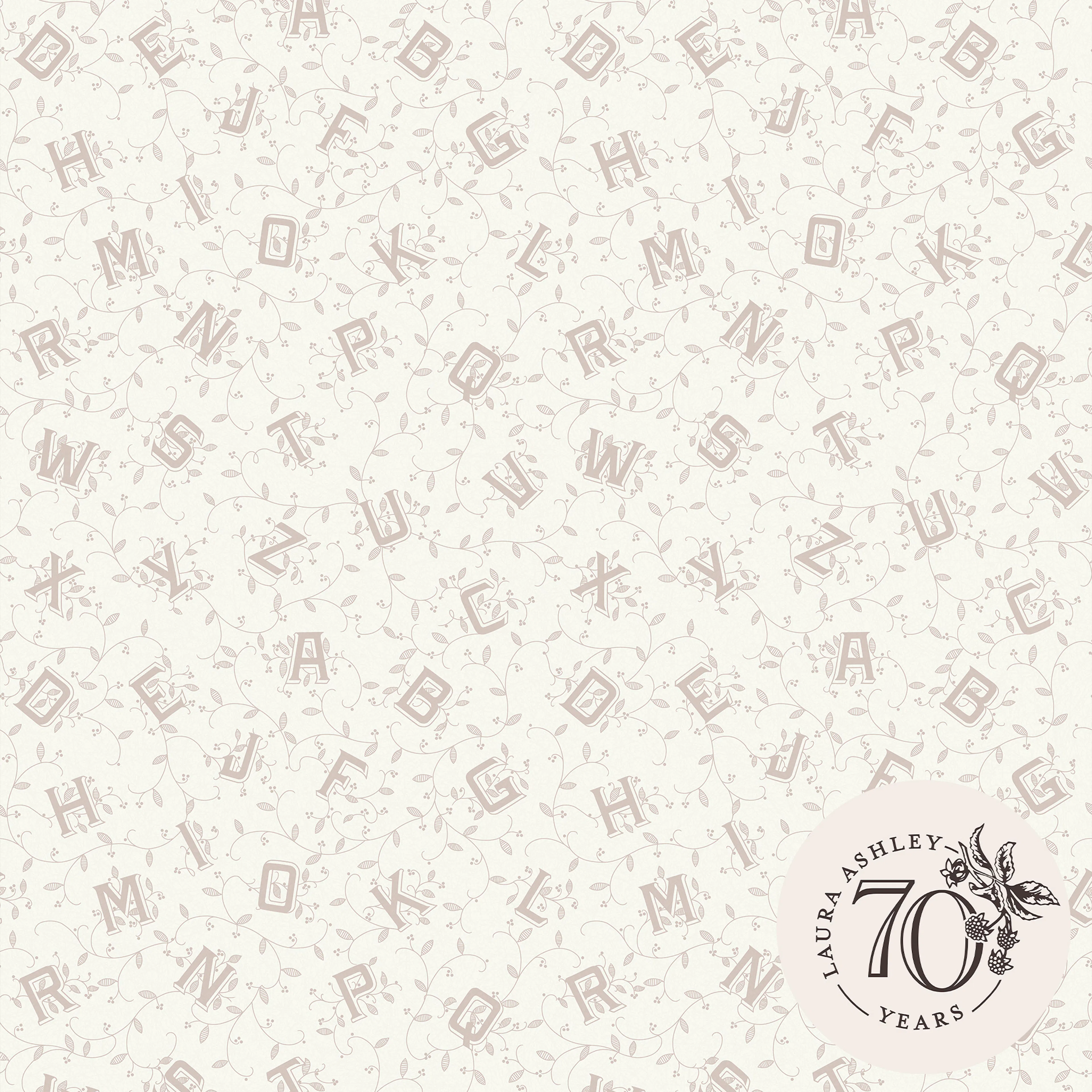 Tapet Laura Ashley Alphabet Dove Grå 119862