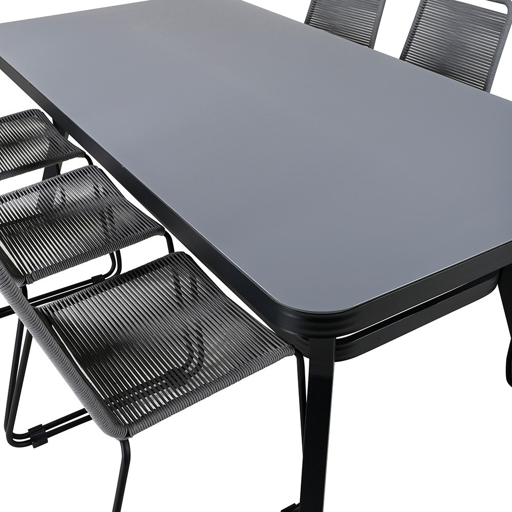 Matgrupp Venture Home Vyn Aluminium med 6 Lumi Matstolar