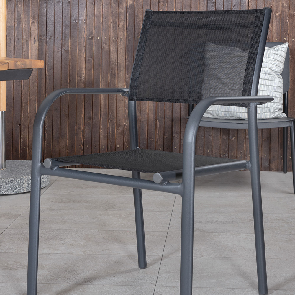 Matgrupp Venture Home Chane med 4 Samba Stapelbara Matstolar