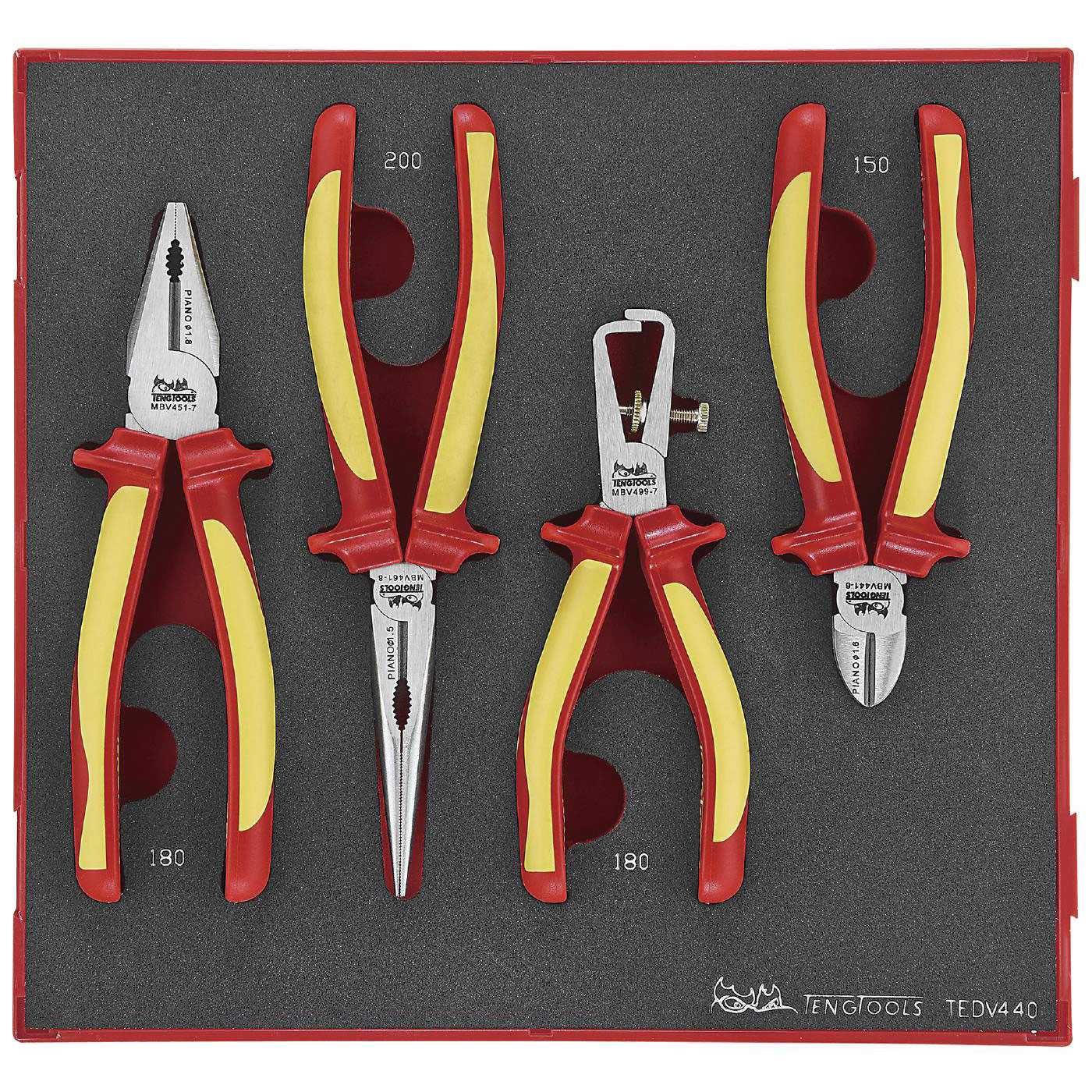 Tångsats 4 delar för 1000 volt Teng Tools TEDV440