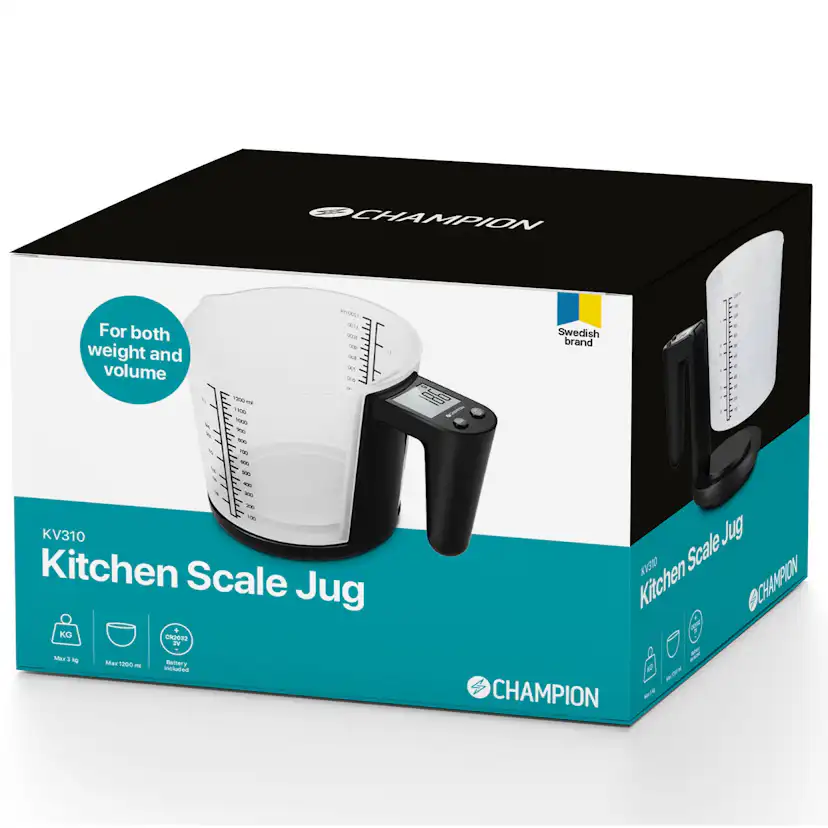 Köksvåg Champion Måttbägare 3kg 1200ml KV310 Svart