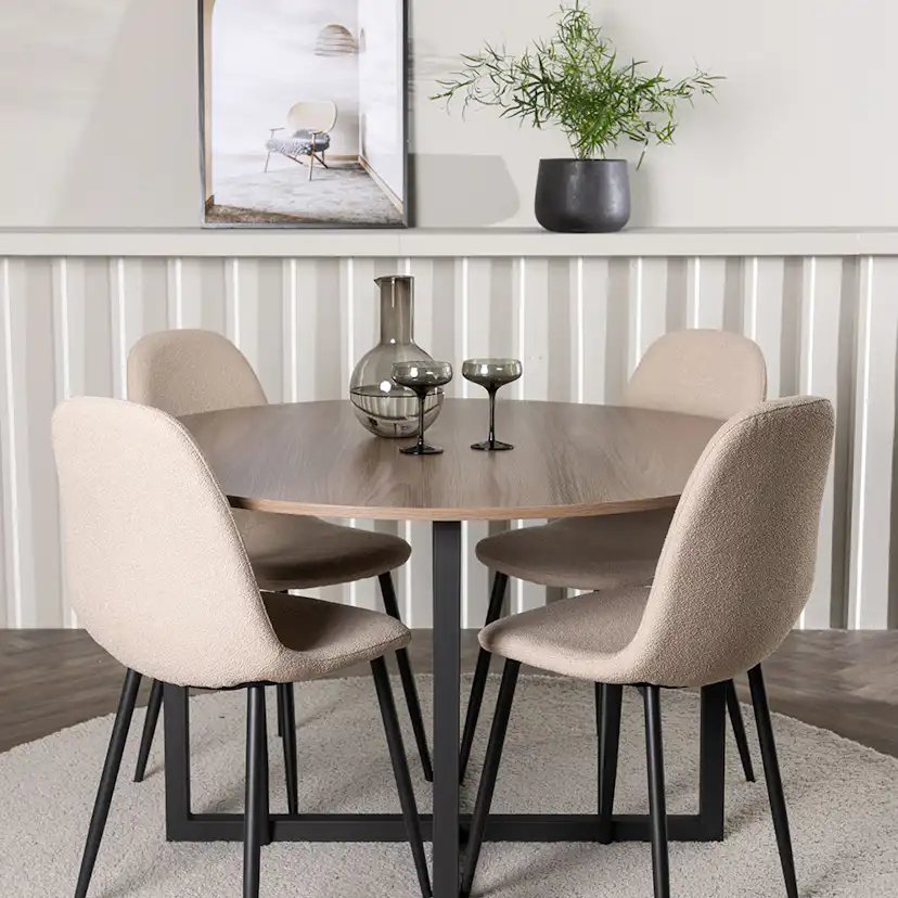 Matgrupp Venture Home Durango Ø120 cm med 4 st Polar stolar