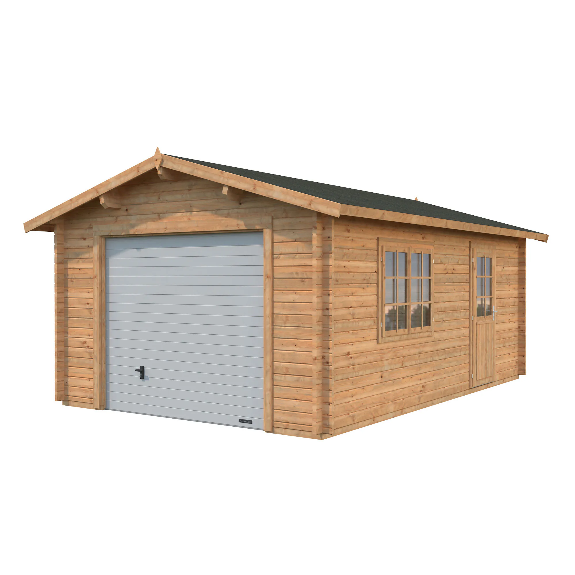 Roger 19,0 m2 with sectional door Brun dippad